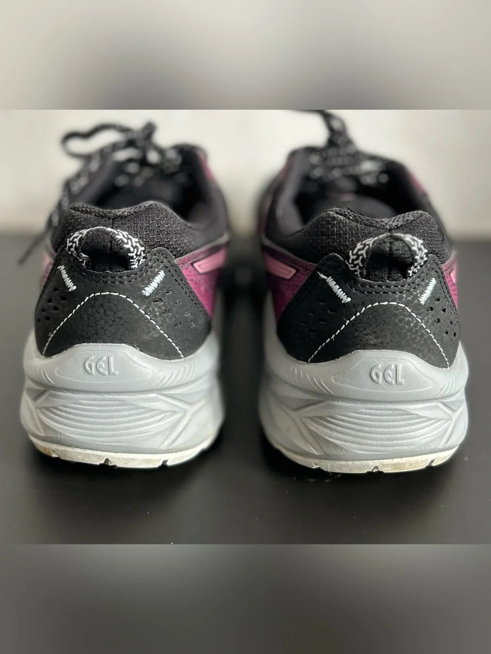 Asics Women's Size 8 Wide Black & Pink Athletic Trail Running/Hiking Sneakers
